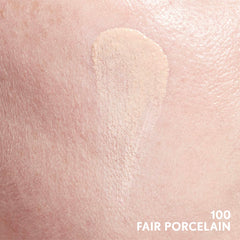 Clean Invisible Foundation in Fair Porcelain swatch applied to skin.