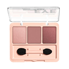 Eye Enhancer Eyeshadow Trio in 115 Sweet Plum, featuring three shades in a compact with opened lid