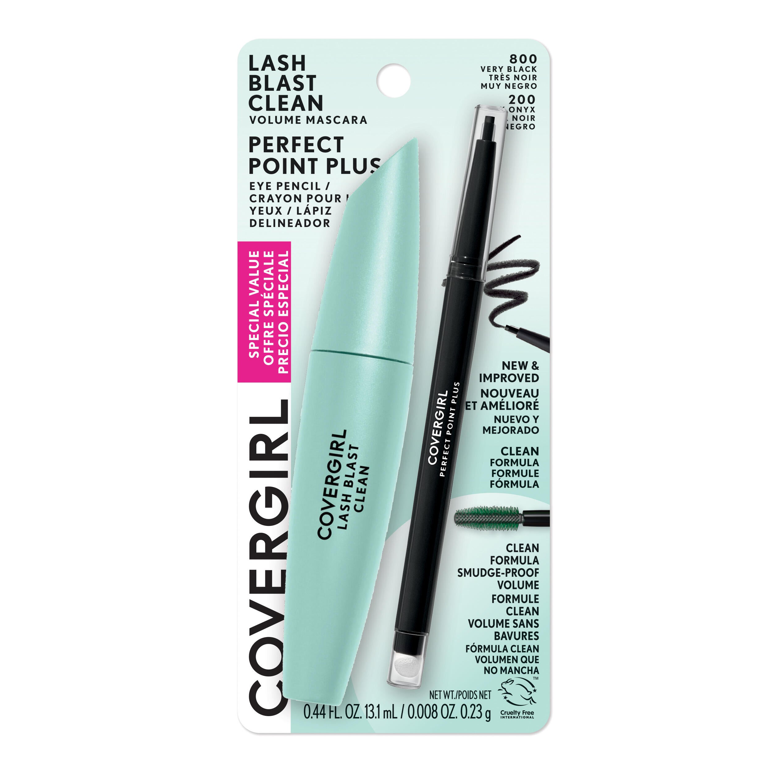 CoverGirl Lash Blast Clean mascara and Perfect Point Plus eye pencil duo pack in 800 Very Black