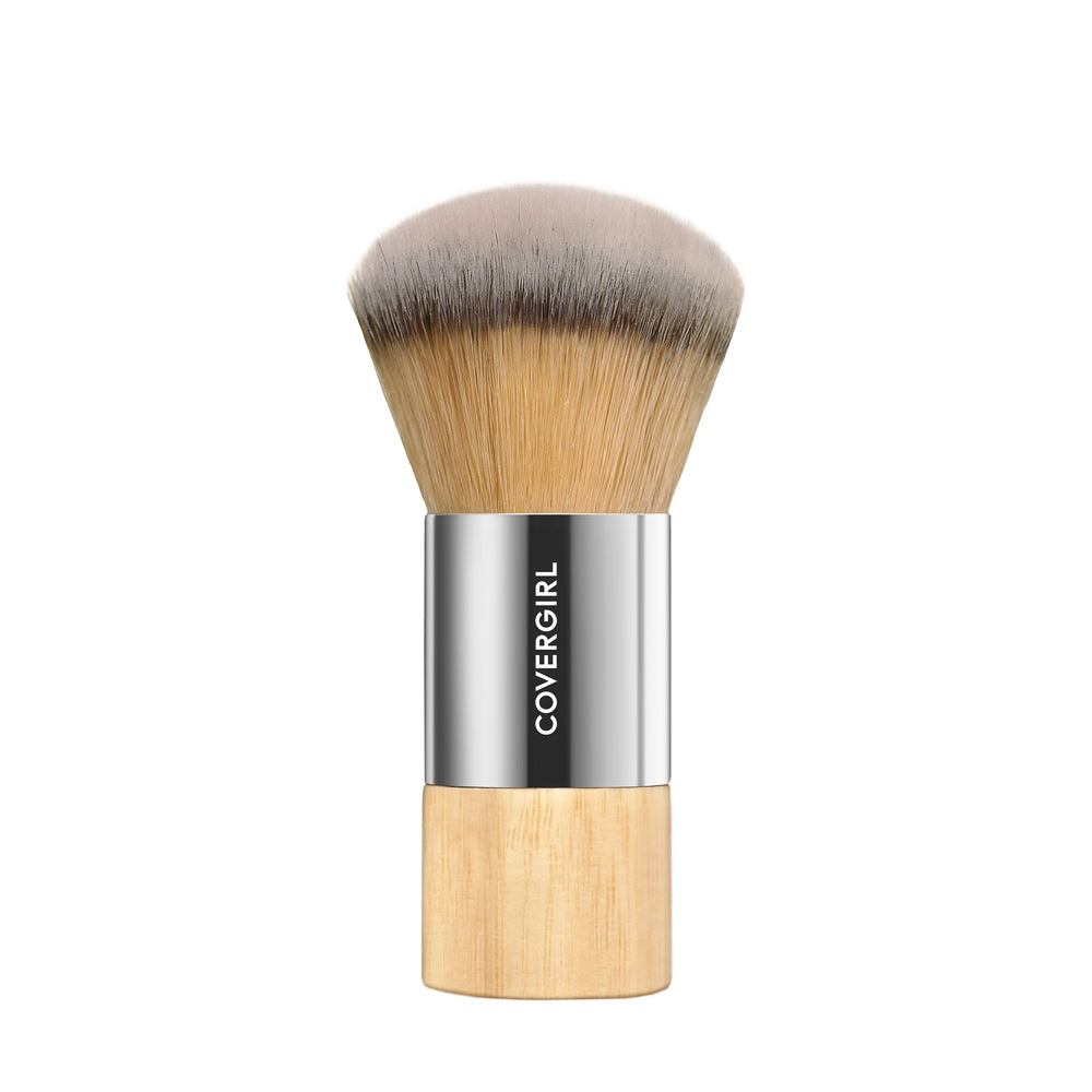 CoverGirl blending brush with a bamboo handle and soft bristles.