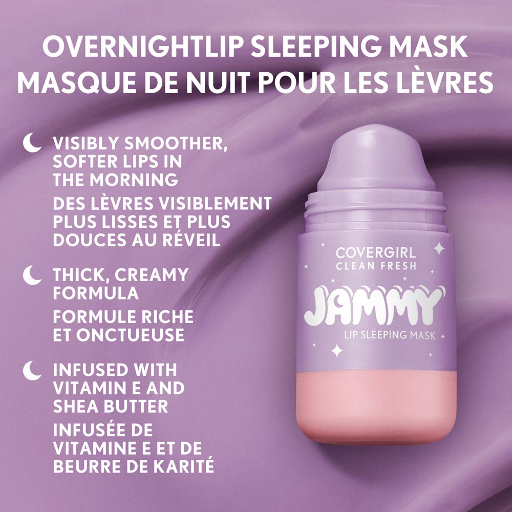 Covergirl Clean Fresh Jammy Lip Sleeping Mask in Whipped Lavender. Visibly smoother, softer lips in the morning.