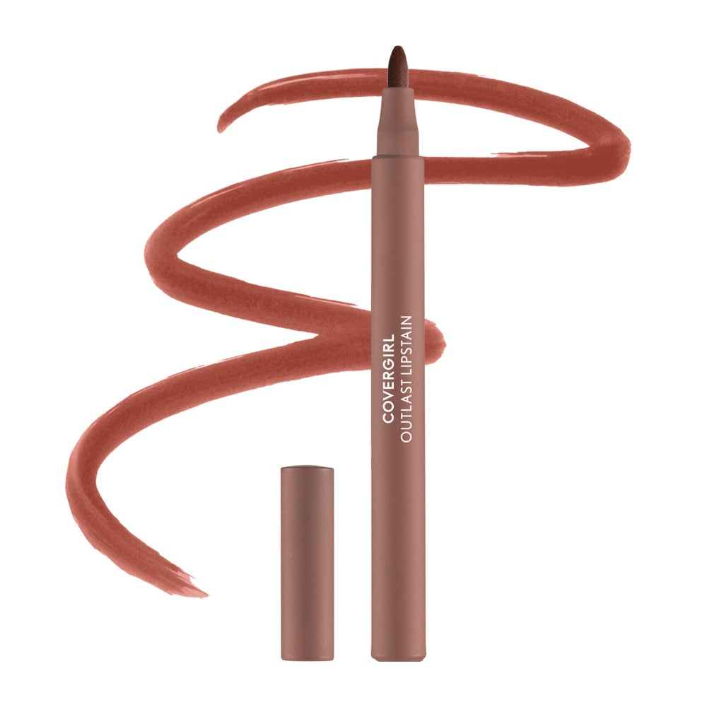 CoverGirl Outlast Lipstain in 72 Iconic Darling with a smooth, creamy texture and open cover