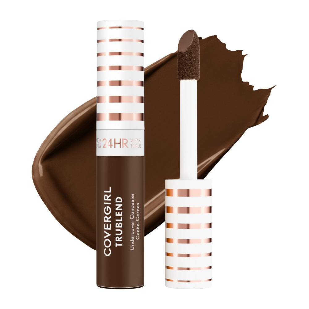 Covergirl TruBlend Undercover Full Coverage Concealer in D900 Espresso with a doe-foot applicator.