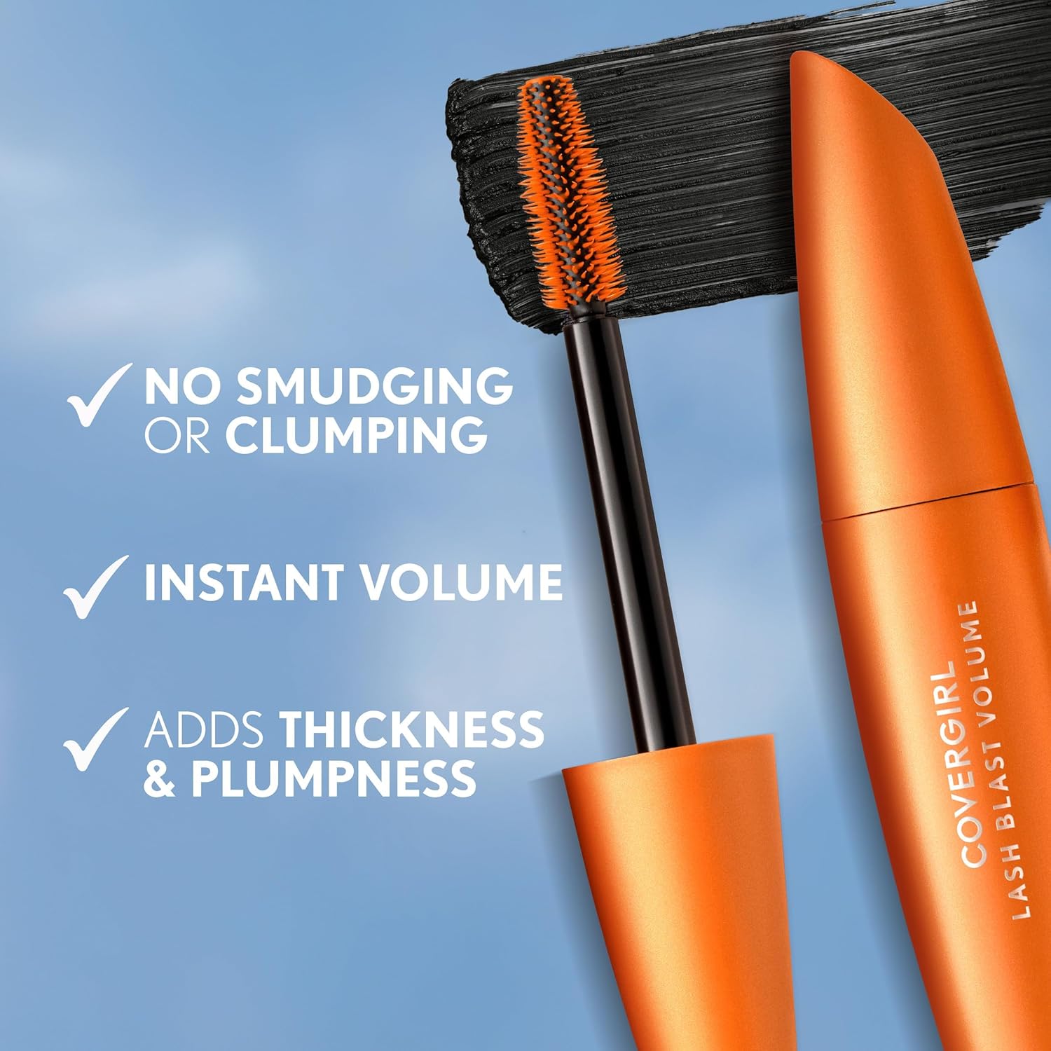 CoverGirl Lash Blast Volume Mascara. No smudging or clumping. Instant volume. Adds thickness & plumpness.