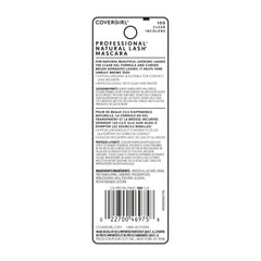 Covergirl Professional Natural Lash Eyelash Gel in 100 Clear, back packaging