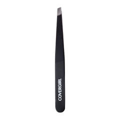 Makeup Masters Tweezers in black with a matte finish and angled tip