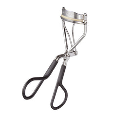 Makeup Masters Eyelash Curler with a silver finish and black rubber grips.