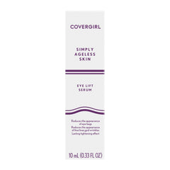 CoverGirl Simply Ageless Eye Lift Serum package with purple accents.