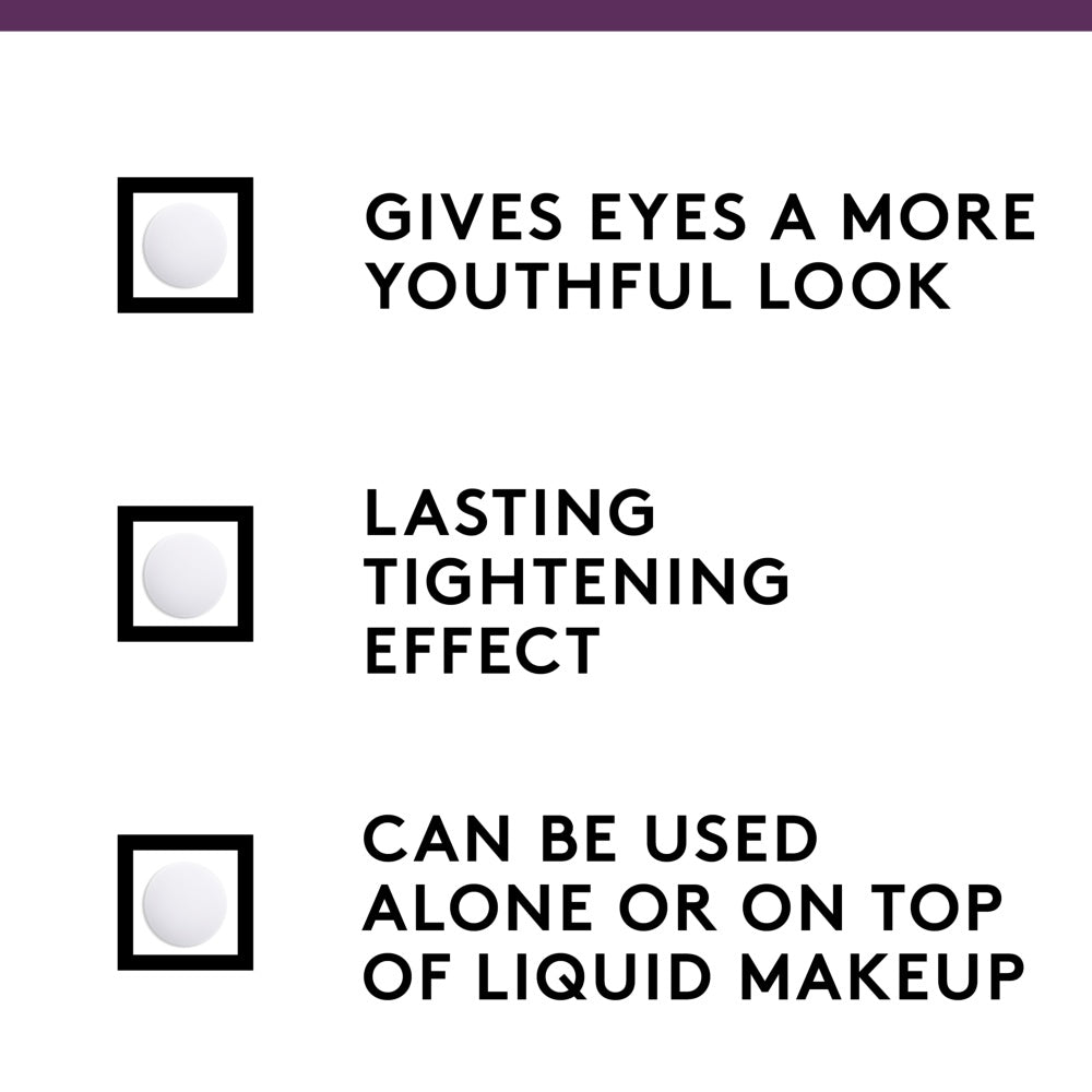 Simply Ageless Eye Lift Serum benefits: Gives eyes a more youthful look. Lasting tightening effect. Can be used alone or on top of liquid makeup.
