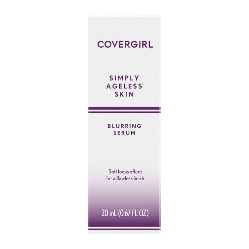 Simply Ageless Skin Blurring Serum package with soft focus effect for a flawless finish.