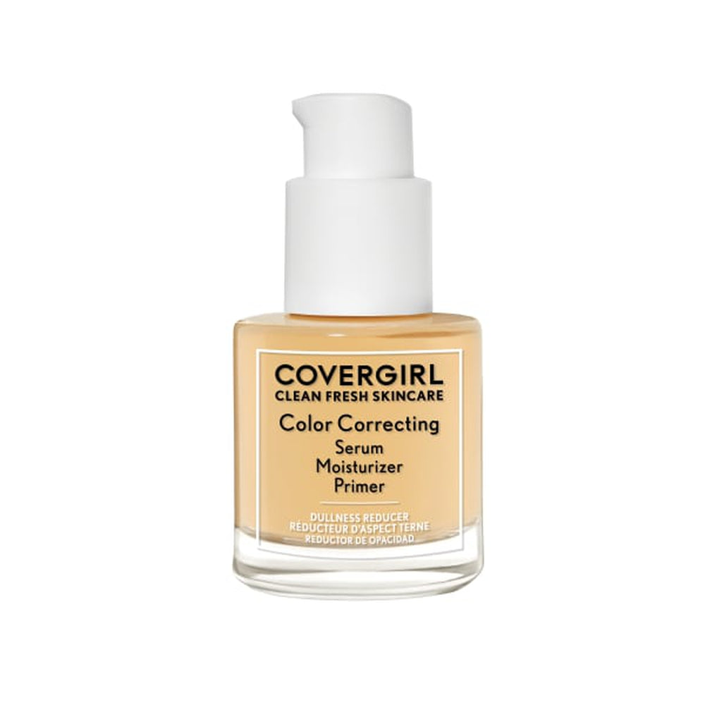 Covergirl Clean Fresh Skincare Color Correcting Serum Moisturizer Primer for dullness reduction.