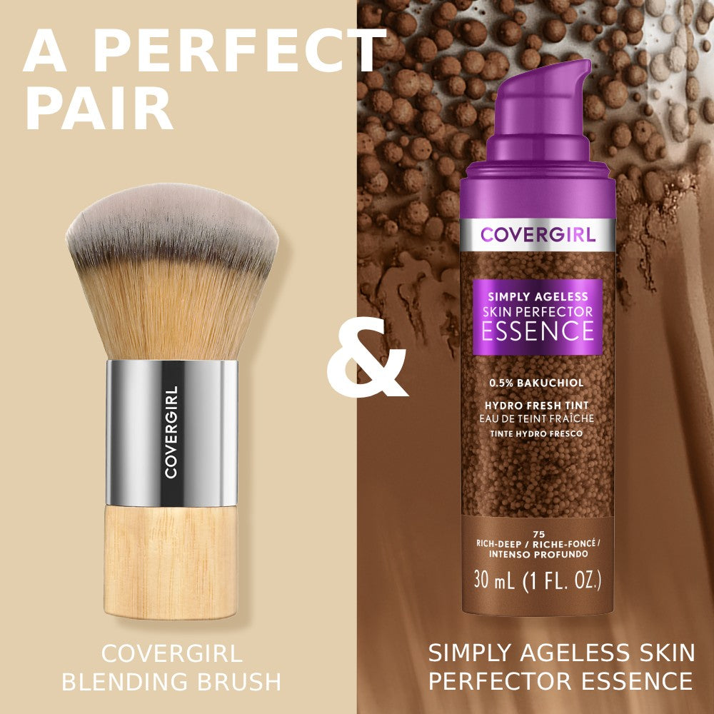 Covergirl blending brush and Simply Ageless skin perfecter essence.