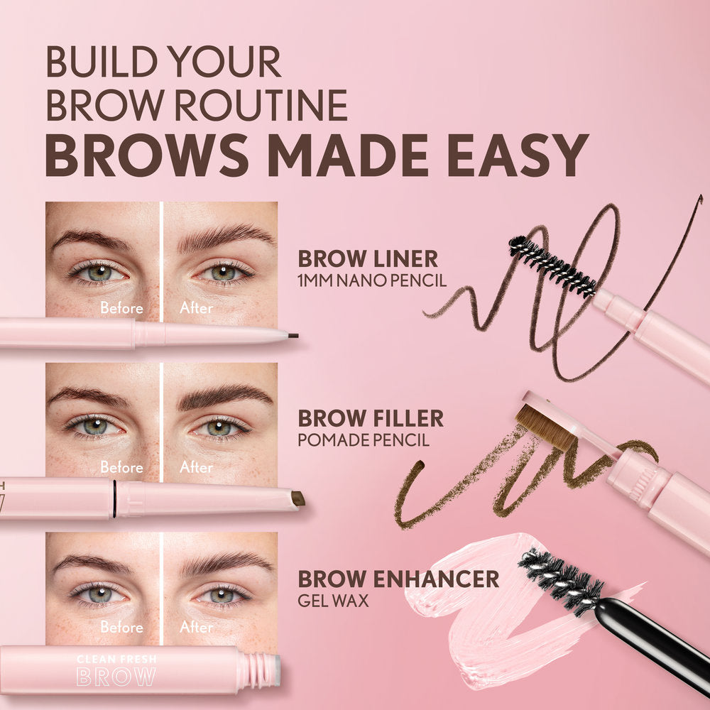 Clean Fresh Brow Liner 1MM Nano Pencil before and after application
