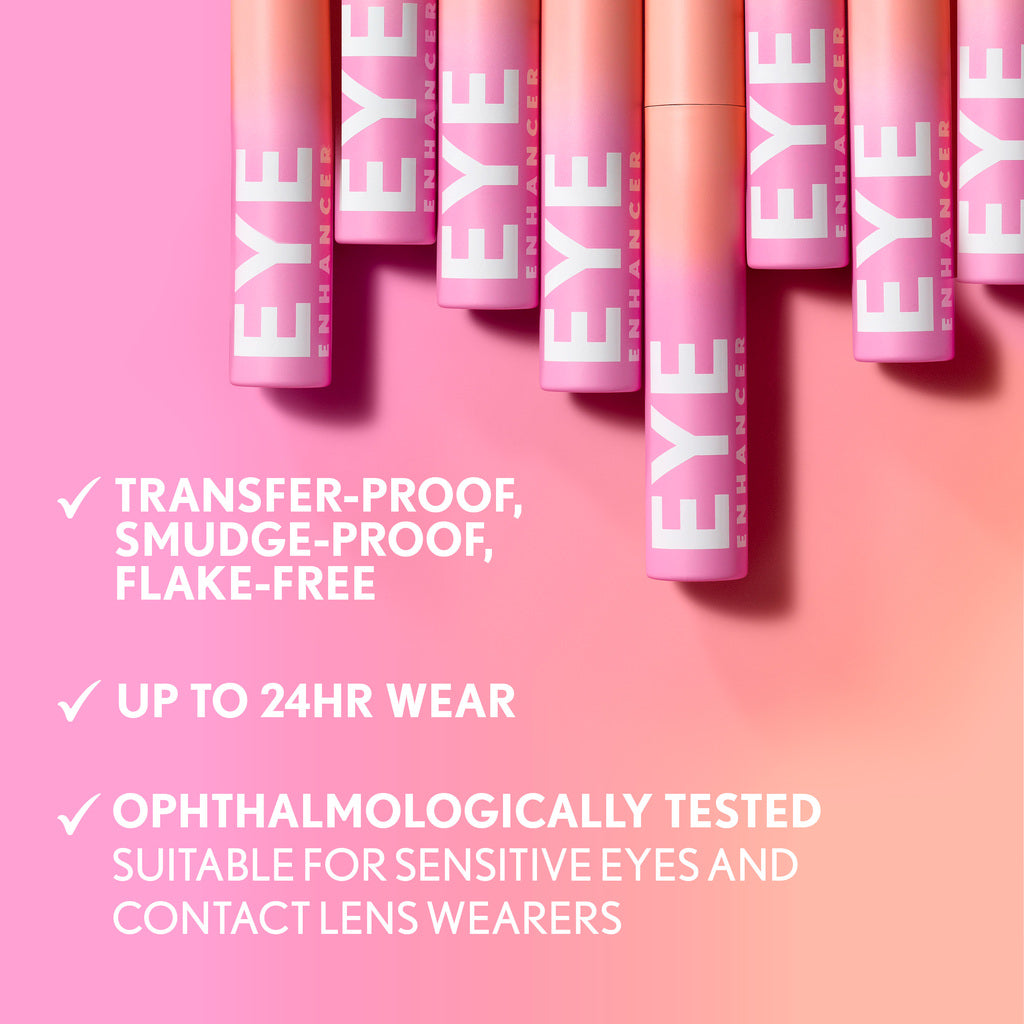 Eye Enhancer 3D Waterproof Mascara. Transfer-proof, flake-free, up to 24HR wear.