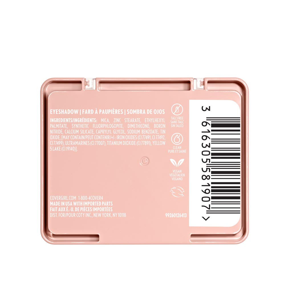 CoverGirl Eye Enhancer Eyeshadow Trio in 115 Sweet Plum, back label with product details