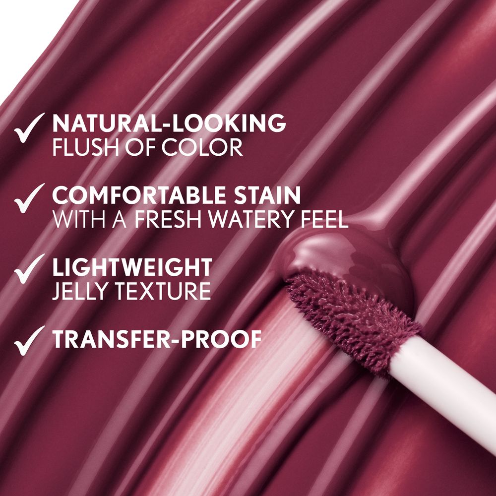 Natural-looking flush of color. Comfortable stain with a fresh watery feel. Lightweight jelly texture. Transfer-proof.
