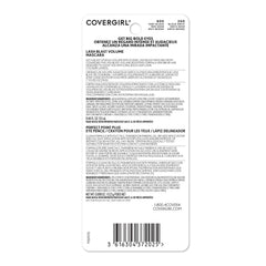 Back of CoverGirl Lash Blast Volume and Perfect Point Plus eye pencil duo pack in 800 Very Black, with product details