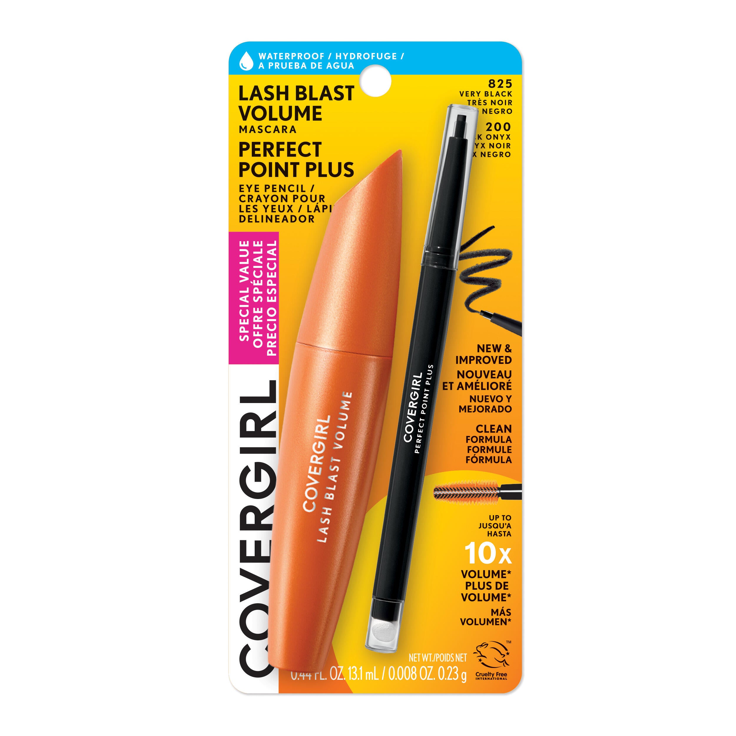 CoverGirl Lash Blast Volume Waterproof mascara and Perfect Point Plus eye pencil duo pack in 825 Very Black