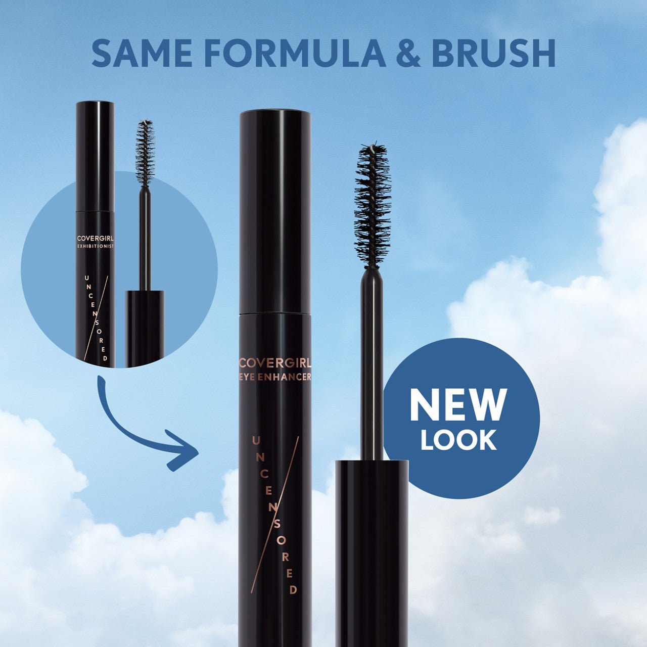 CoverGirl Exhibitionist Uncensored Volumizing Mascara with new look and same formula and brush.