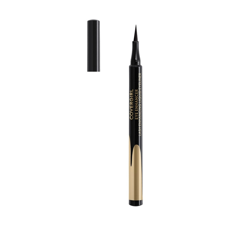 Covergirl Exhibitionist Lash Enhancing Liquid Eyeliner in 100 Matte Black open cover