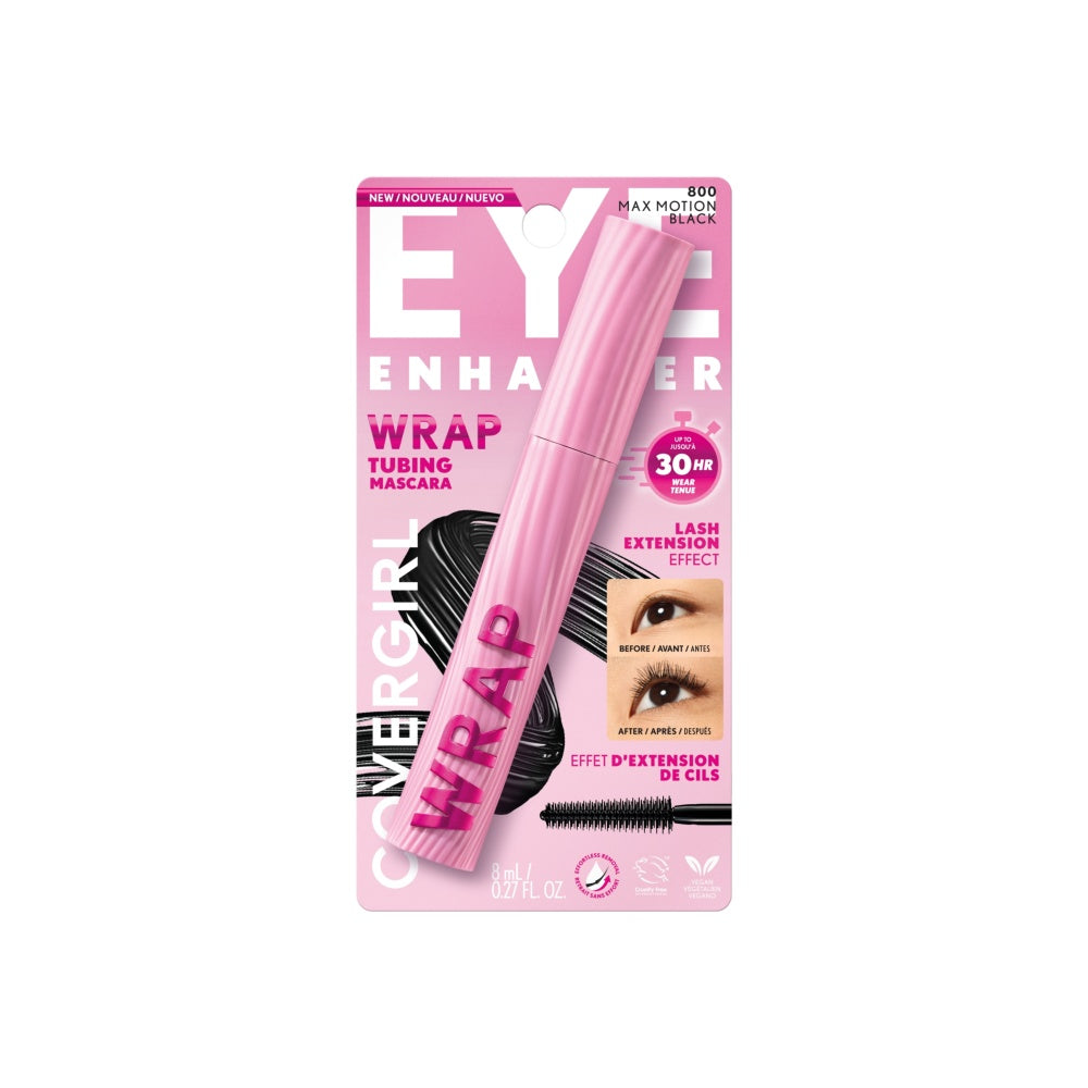 CoverGirl Eye Enhancer Wrap Tubing Mascara in Max Motion Black with packaging