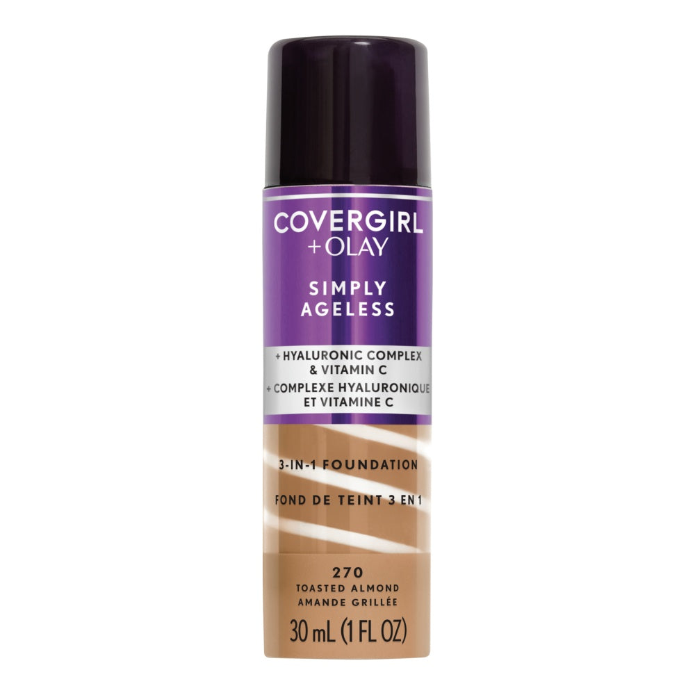 CoverGirl Simply Ageless + Olay Liquid Foundation in 270 Toasted Almond